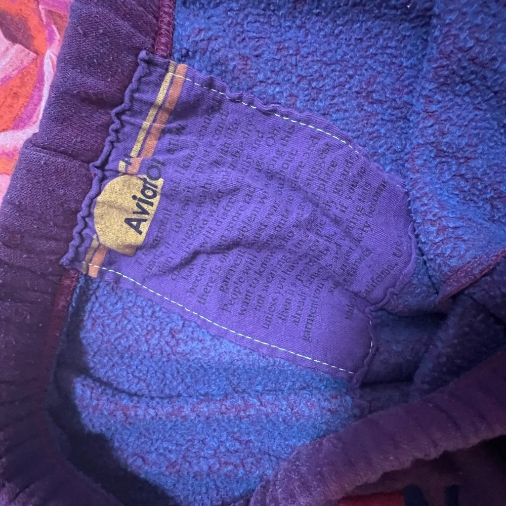 Aviator Nation Purple 5 stripe SweatPant Size M Stripe Pink Blue - Picture 5 of 9